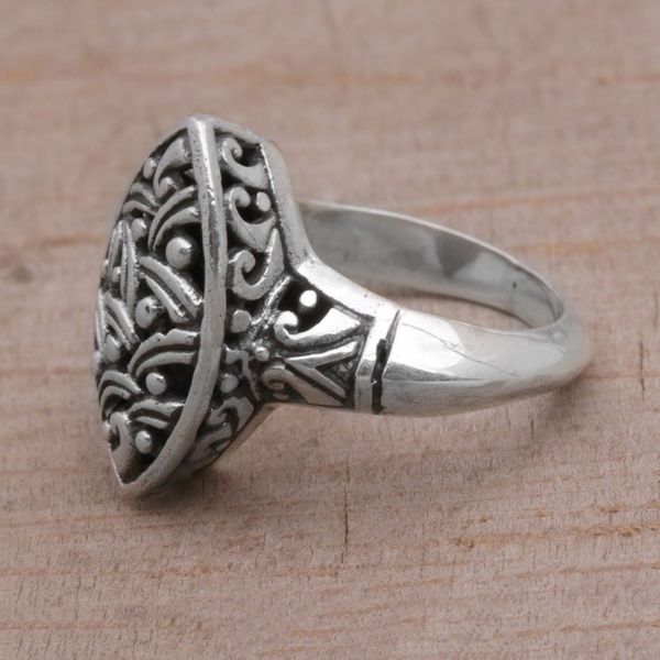 Alternate image for Handmade 925 Sterling Silver Womens Cocktail Ring from Bali Unity Weave