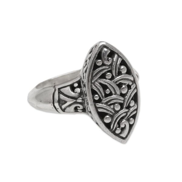 Alternate image for Handmade 925 Sterling Silver Womens Cocktail Ring from Bali Unity Weave