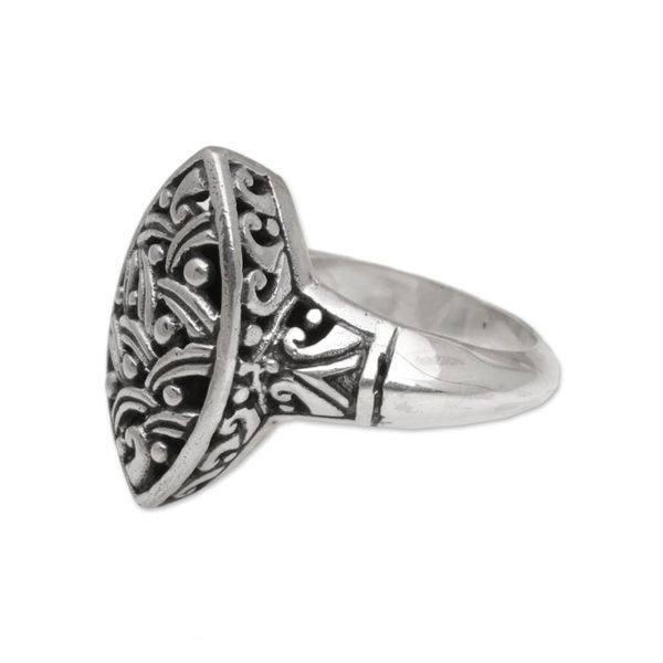 Alternate image for Handmade 925 Sterling Silver Womens Cocktail Ring from Bali Unity Weave