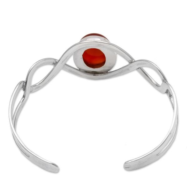 Alternate image for Carnelian and Sterling Silver Cuff Bracelet from Indonesia DNA in Scarlet