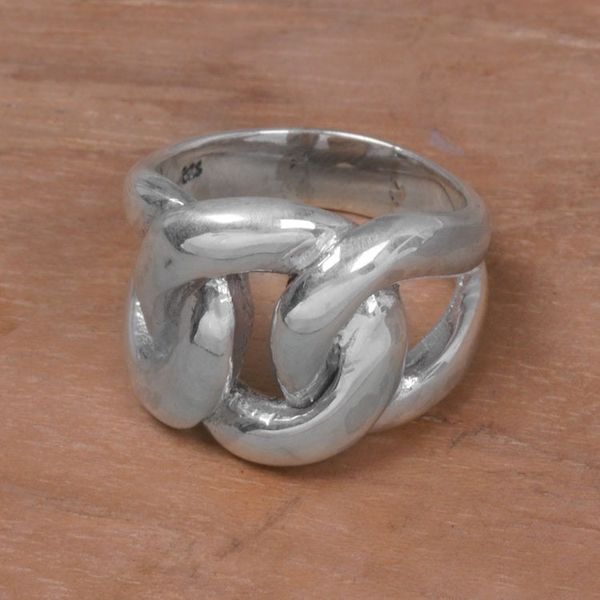 Alternate image for 925 Sterling Silver Unisex Cocktail Ring from Indonesia Bold and Brave