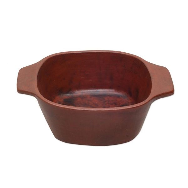 Alternate image for Red Ceramic Serving Bowl from Indonesia Antique Mataram