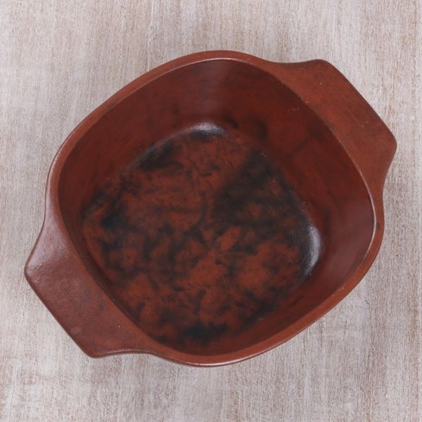 Alternate image for Red Ceramic Serving Bowl from Indonesia Antique Mataram