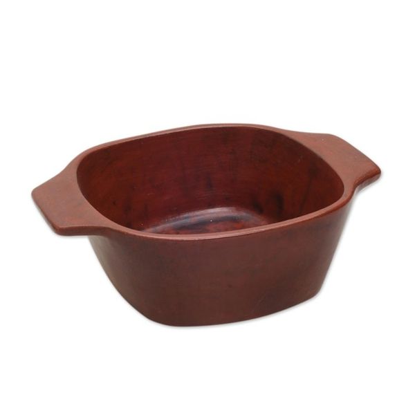 Alternate image for Red Ceramic Serving Bowl from Indonesia Antique Mataram