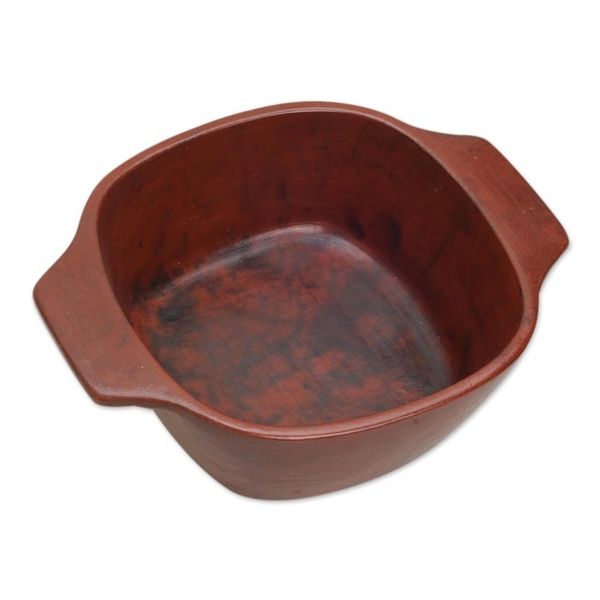 Alternate image for Red Ceramic Serving Bowl from Indonesia Antique Mataram