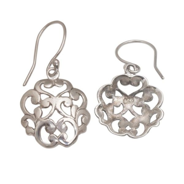 Alternate image for Everyday Sterling Silver Dangle Earrings with Vine Motifs Vine Crest