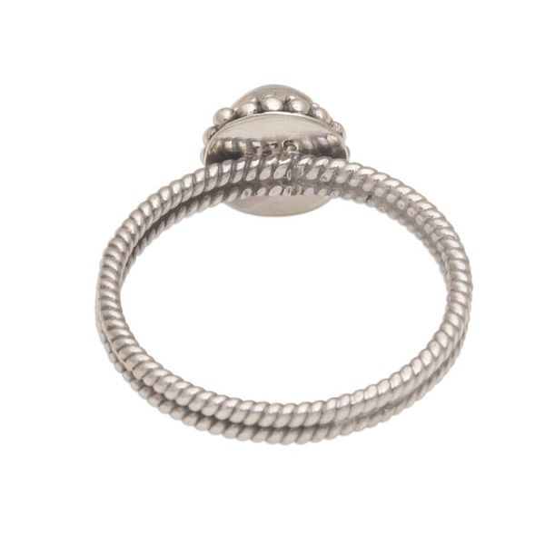 Alternate image for Composite Turquoise and Sterling Silver Single Stone Ring Touch of Simplicity