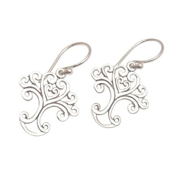 Alternate image for Handmade Sterling Silver Tree Earrings from Indonesia Loving Tree