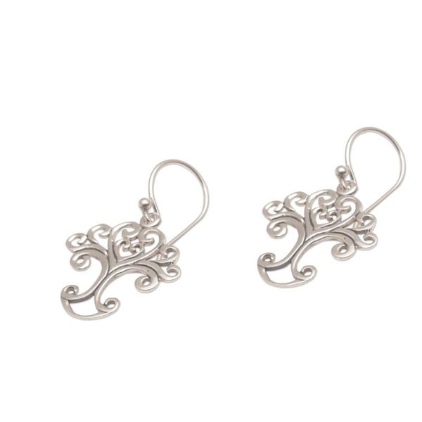Alternate image for Handmade Sterling Silver Tree Earrings from Indonesia Loving Tree