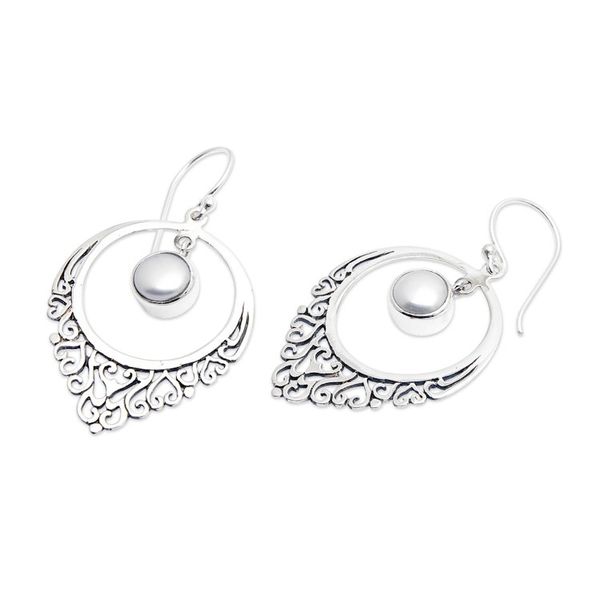 Alternate image for Handmade 925 Sterling Silver Cultured Mabe Pearl Earrings Fair Daydream