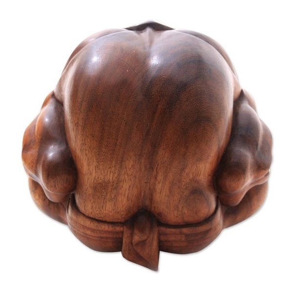 Alternate image for Suar Wood Yogi Sculpture Hand-Carved in Bali Meditating Yogi
