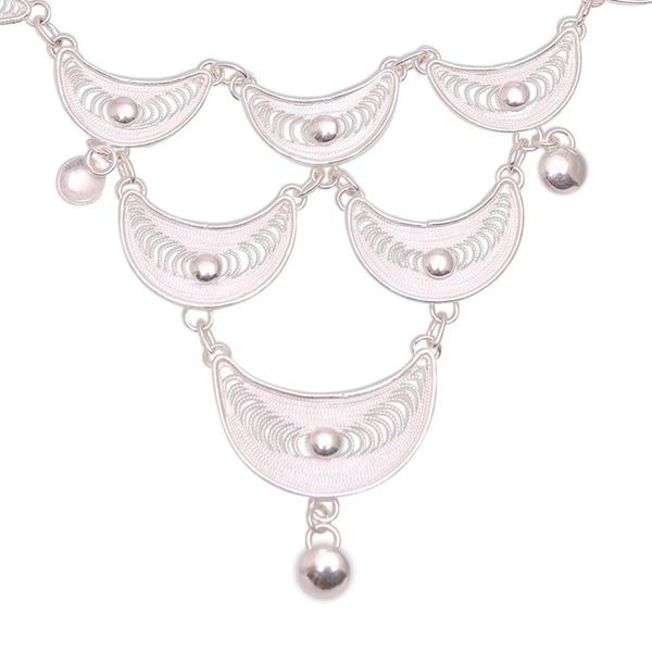 Alternate image for Crescent Sterling Silver Filigree Pendant Necklace from Java Sabit Moon