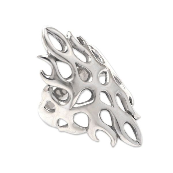 Alternate image for Openwork Sterling Silver Cocktail Ring from Bali Gleaming Flame