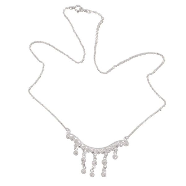 Alternate image for Dangling Sterling Silver Pendant Necklace from Java Glistening Stupa
