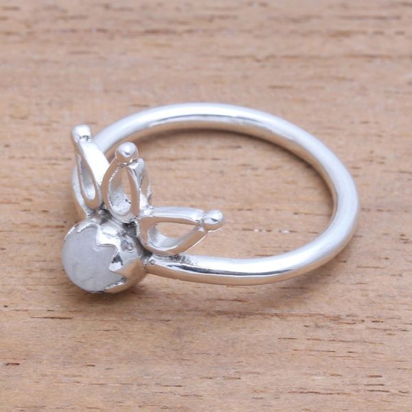 Alternate image for Crown Motif Moonstone Cocktail Ring from Bali Lotus Crown