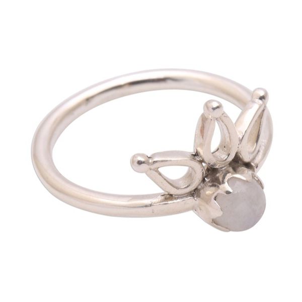 Alternate image for Crown Motif Moonstone Cocktail Ring from Bali Lotus Crown