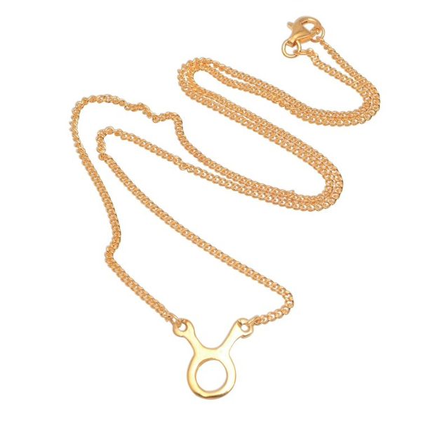 Alternate image for 18k Gold Plated Sterling Silver Taurus Pendant Necklace Golden Taurus
