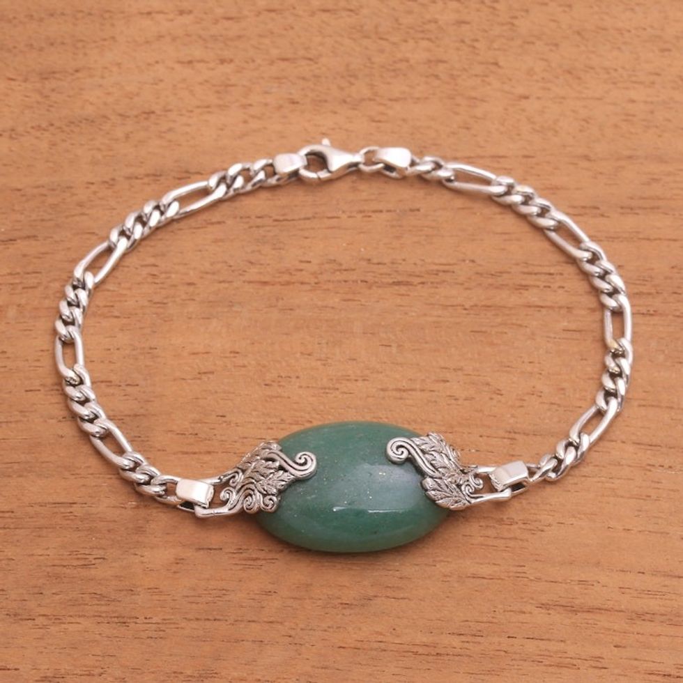 Aventurine Pendant Bracelet from Bali 'Growing in the Morning'