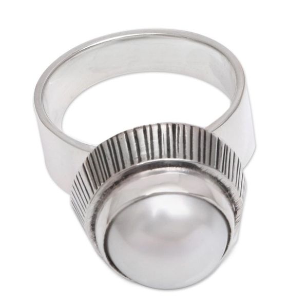 Alternate image for Cultured Pearl Cocktail Ring Crafted in Bali Glowing Button