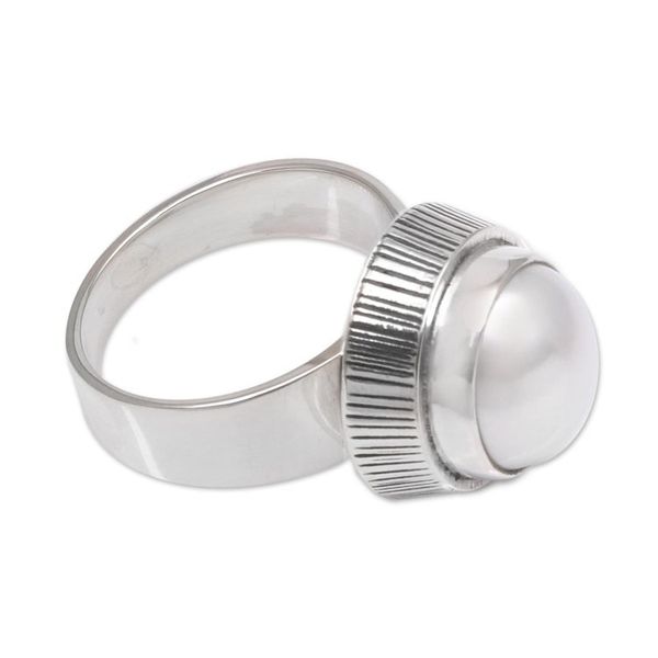 Alternate image for Cultured Pearl Cocktail Ring Crafted in Bali Glowing Button
