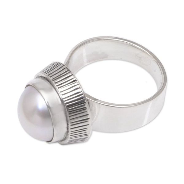 Alternate image for Cultured Pearl Cocktail Ring Crafted in Bali Glowing Button