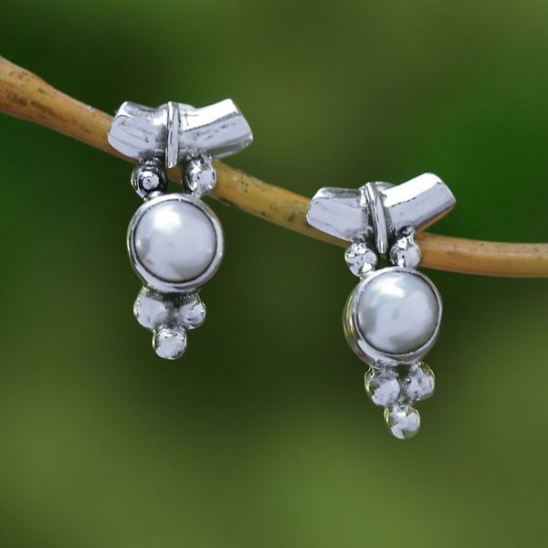 Alternate image for Dot Motif Cultured Pearl Drop Earrings from Bali Gods Grapes