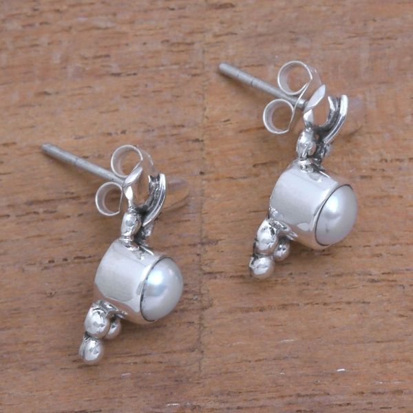 Alternate image for Dot Motif Cultured Pearl Drop Earrings from Bali Gods Grapes