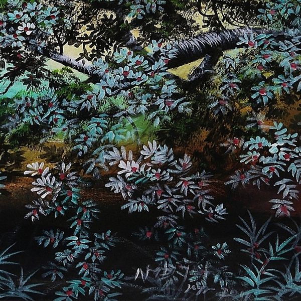 Alternate image for Signed Impressionist Painting of a Lake from Java Java Lake