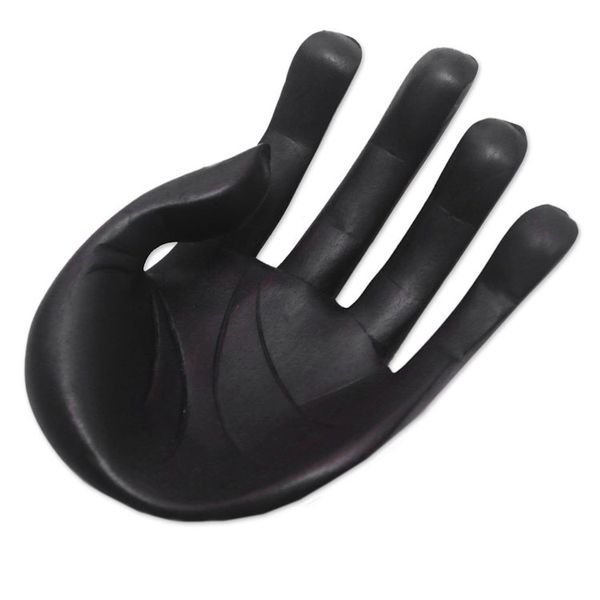 Alternate image for Hand-Carved Wood Sculpture of a Hand in Black from Indonesia Black Palm