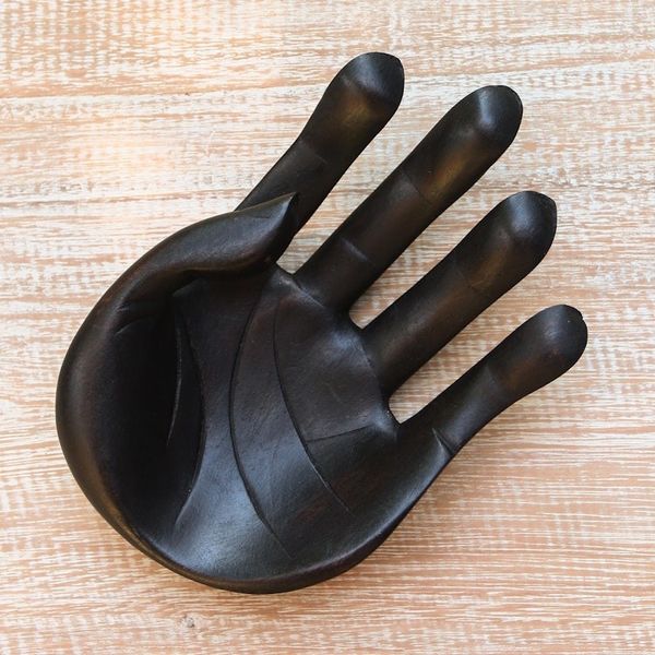 Alternate image for Hand-Carved Wood Sculpture of a Hand in Black from Indonesia Black Palm