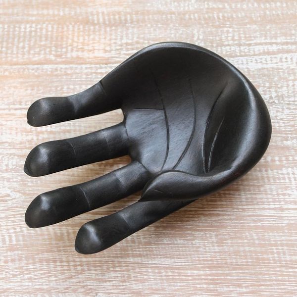 Alternate image for Hand-Carved Wood Sculpture of a Hand in Black from Indonesia Black Palm