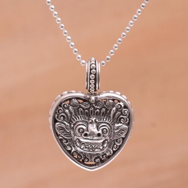 Alternate image for 925 Sterling Silver Guardian Heart Pendant Necklace Guardian Heart