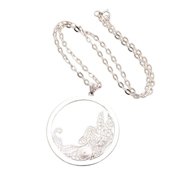 Alternate image for Sterling Silver Filigree Virgo Necklace from Java Elegant Virgo
