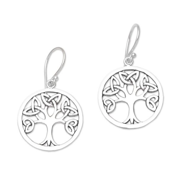 Alternate image for Celtic Knot Tree Sterling Silver Dangle Earrings from Bali Knotting Tree