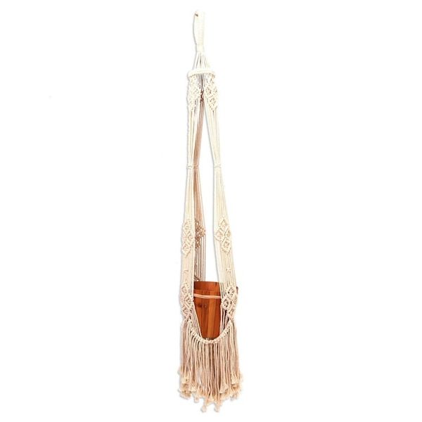 Alternate image for Handwoven Single Cotton Flower Pot Hanger from Bali Tegalalang Plants