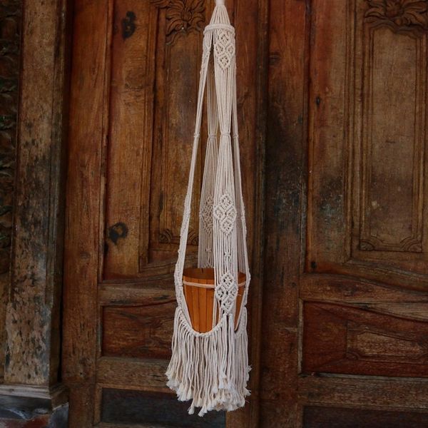 Alternate image for Handwoven Single Cotton Flower Pot Hanger from Bali Tegalalang Plants
