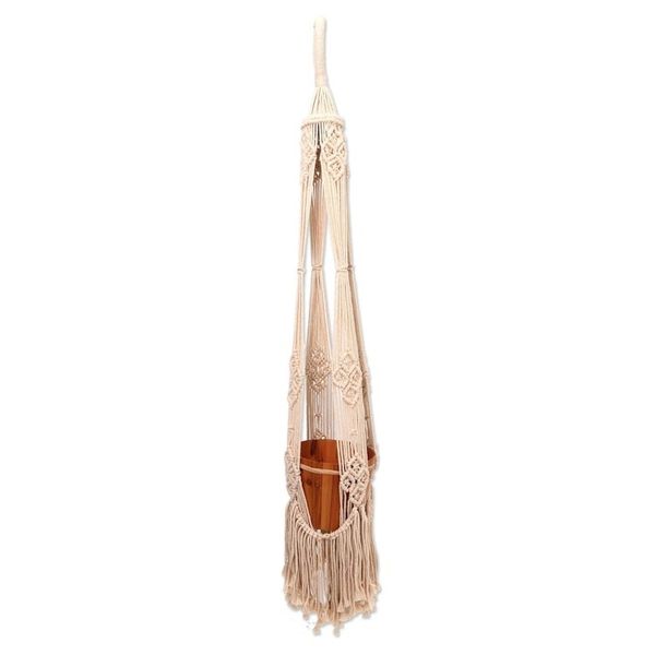 Alternate image for Handwoven Single Cotton Flower Pot Hanger from Bali Tegalalang Plants