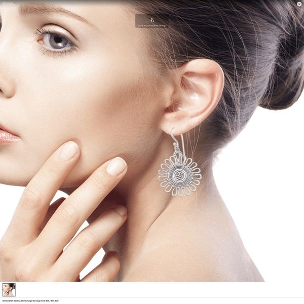 Alternate image for Handcrafted Sterling Silver Dangle Earrings from Bali Bali Sun