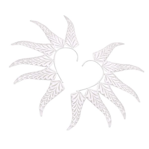 Alternate image for Handcrafted Sterling Silver Filigree Leaf Ear Cuffs Fern Leaf