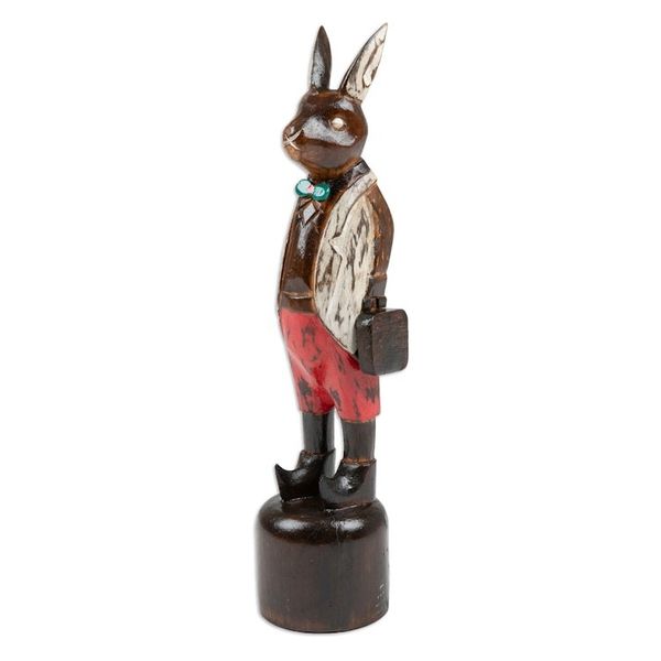 Alternate image for Hand Carved Albesia Wood Rabbit Statuette from Bali Sir Kelinci