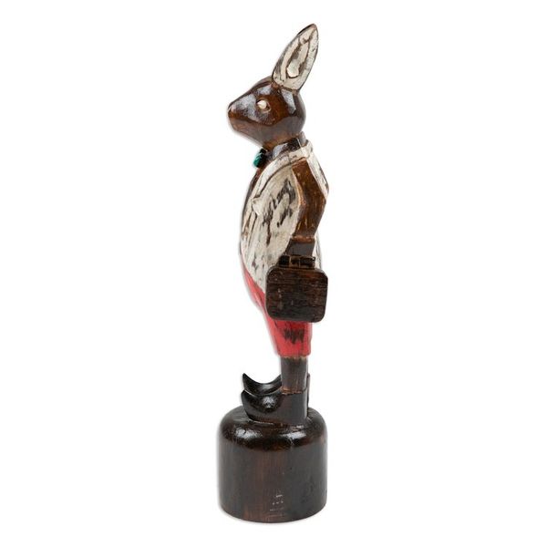 Alternate image for Hand Carved Albesia Wood Rabbit Statuette from Bali Sir Kelinci
