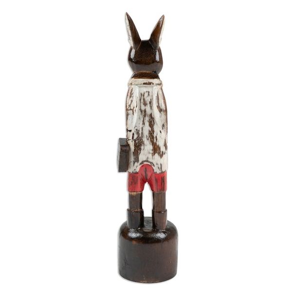 Alternate image for Hand Carved Albesia Wood Rabbit Statuette from Bali Sir Kelinci