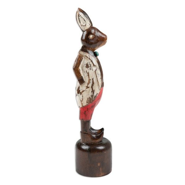 Alternate image for Hand Carved Albesia Wood Rabbit Statuette from Bali Sir Kelinci