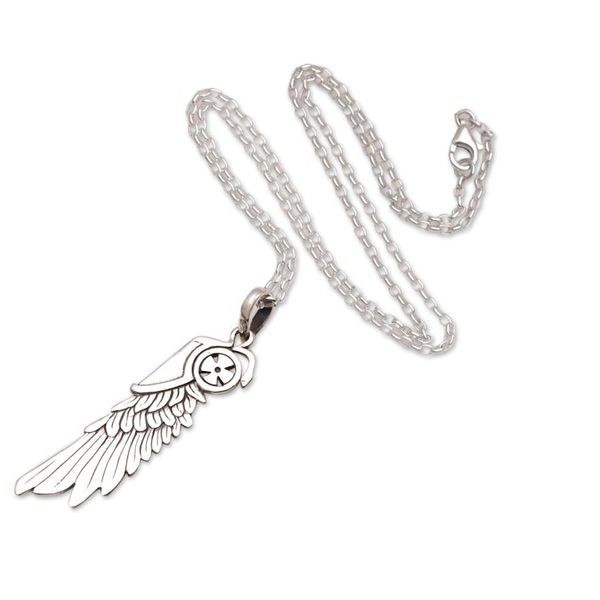 Alternate image for Mens Sterling Silver Wing Pendant Necklace from Bali Wing of Wisdom