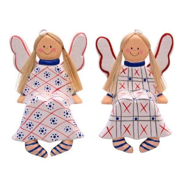 Alternate image for Wood Angel Decorative Accents from Bali Pair Sitting Angels