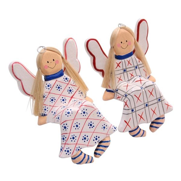 Alternate image for Wood Angel Decorative Accents from Bali Pair Sitting Angels