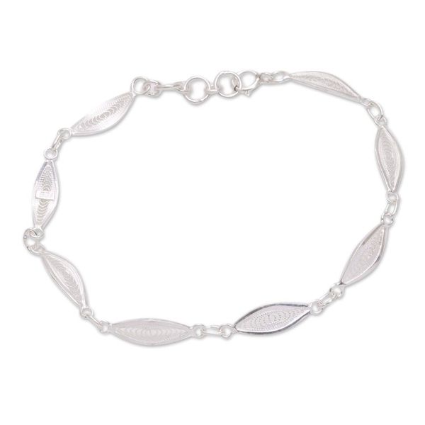 Alternate image for Handcrafted Sterling Silver Filigree Seed Link Bracelet Filigree Seeds