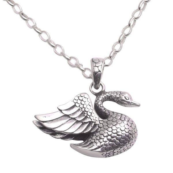 Alternate image for Sterling Silver Swan Pendant Necklace from Bali Swan Lake