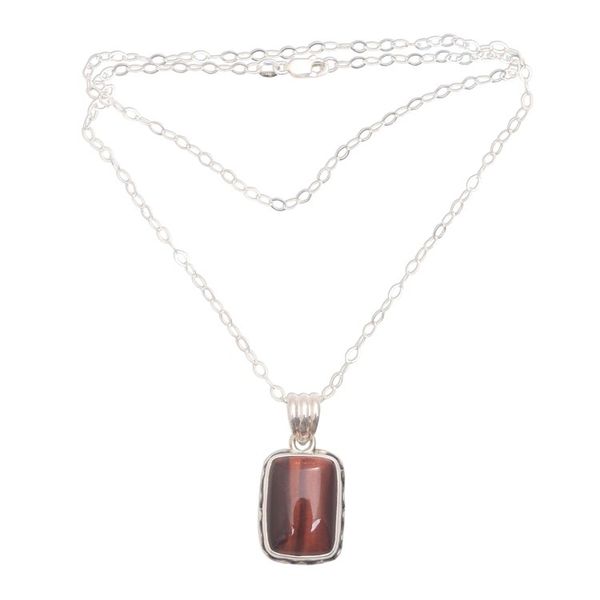 Alternate image for Red Tigers Eye Pendant Necklace from Bali Eye Waves