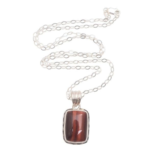 Alternate image for Red Tigers Eye Pendant Necklace from Bali Eye Waves